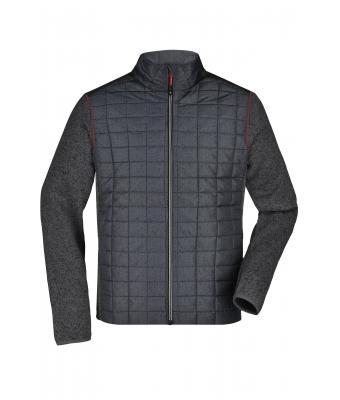 Heren Men's Knitted Hybrid Jacket Grijs-melange/antraciet-melange 10460