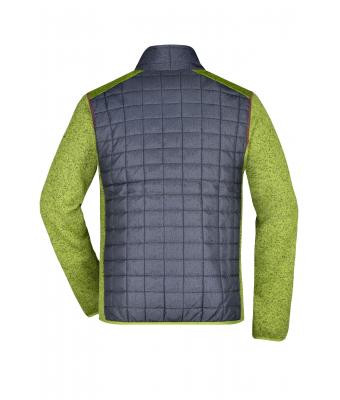 Heren Men's Knitted Hybrid Jacket Kiwi-melange/antraciet-melange 10460