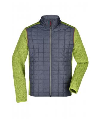 Heren Men's Knitted Hybrid Jacket Kiwi-melange/antraciet-melange 10460