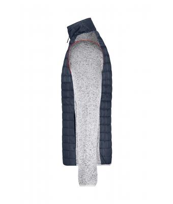 Heren Men's Knitted Hybrid Jacket Licht melange/antraciet-melange 10460