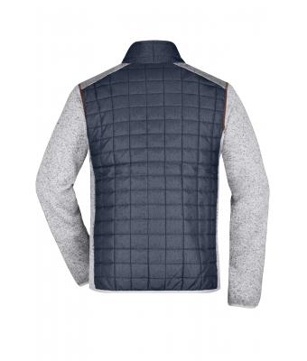 Heren Men's Knitted Hybrid Jacket Licht melange/antraciet-melange 10460