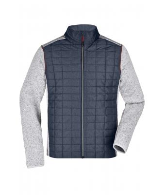 Heren Men's Knitted Hybrid Jacket Licht melange/antraciet-melange 10460