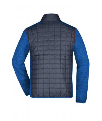 Heren Men's Knitted Hybrid Jacket Royal-melange/antraciet-melange 10460