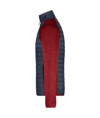 Heren Men's Knitted Hybrid Jacket Rood-melange/antraciet-melange 10460