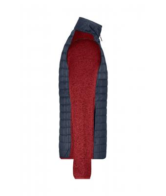 Heren Men's Knitted Hybrid Jacket Rood-melange/antraciet-melange 10460
