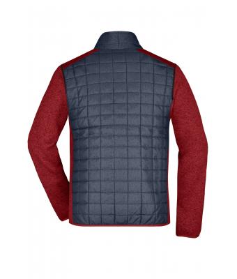 Heren Men's Knitted Hybrid Jacket Rood-melange/antraciet-melange 10460