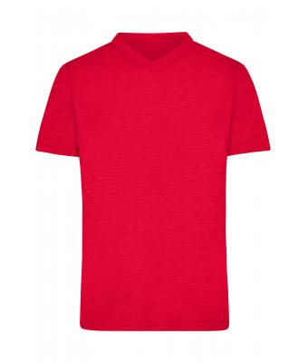 Herren Men's Slub T-Shirt Red 8589