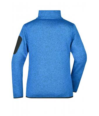Dames Ladies' Knitted Fleece Jacket Royal-melange/rood 8304