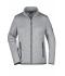 Damen Ladies' Knitted Fleece Jacket Light-grey-melange/red 8304
