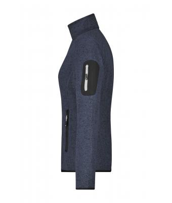 Ladies Ladies' Knitted Fleece Jacket Dark-grey-melange/silver 8304