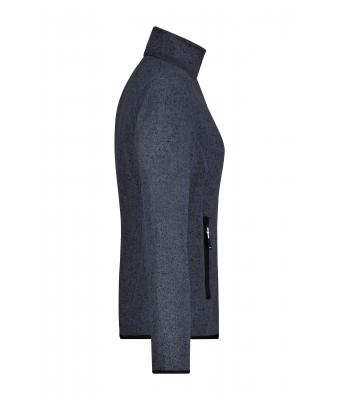 Dames Ladies' Knitted Fleece Jacket Donkergrijs-melange/zilver 8304