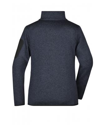 Dames Ladies' Knitted Fleece Jacket Donkergrijs-melange/zilver 8304