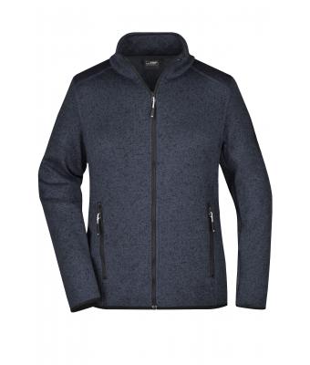 Dames Ladies' Knitted Fleece Jacket Donkergrijs-melange/zilver 8304