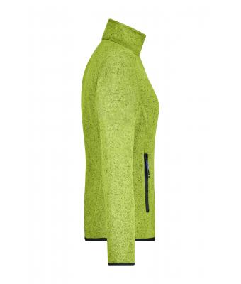 Dames Ladies' Knitted Fleece Jacket Kiwi-melange/royal 8304