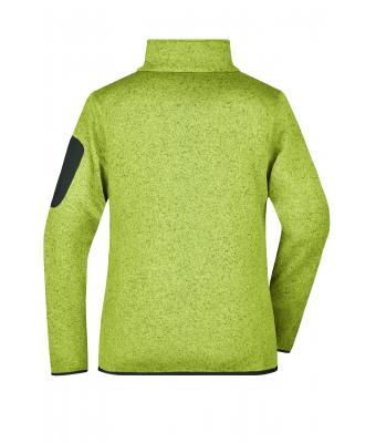 Dames Ladies' Knitted Fleece Jacket Kiwi-melange/royal 8304