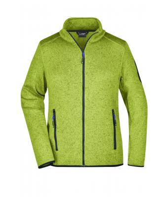 Dames Ladies' Knitted Fleece Jacket Kiwi-melange/royal 8304