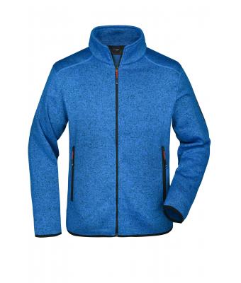 Heren Men's Knitted Fleece Jacket Royal-melange/rood 8305