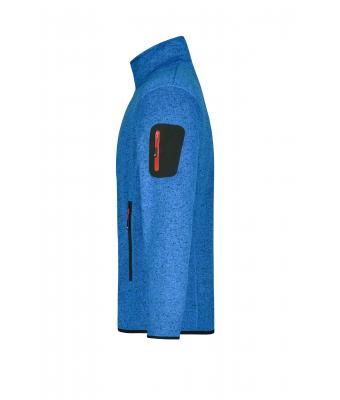 Men Men's Knitted Fleece Jacket Royal-melange/red 8305