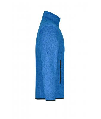 Men Men's Knitted Fleece Jacket Royal-melange/red 8305
