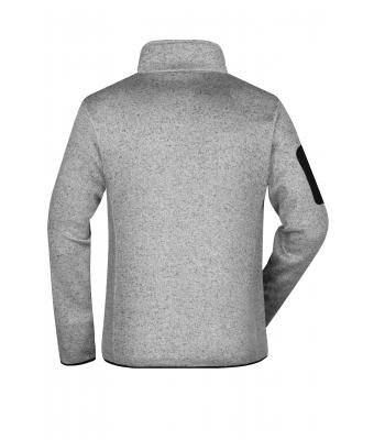 Herren Men's Knitted Fleece Jacket Light-grey-melange/red 8305