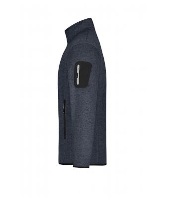 Men Men's Knitted Fleece Jacket Dark-grey-melange/silver 8305