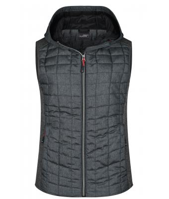 Femme Gilet femme hybride tricoté Gris-mélange/anthracite-mélange 8679