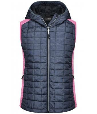 Femme Gilet femme hybride tricoté Rose-vif/anthracite-mélange 8679