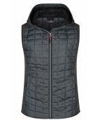 Damen Ladies' Knitted Hybrid Vest Grey-melange/anthracite-melange 8679