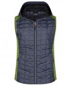 Damen Ladies' Knitted Hybrid Vest Kiwi-melange/anthracite-melange 8679