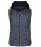 Damen Ladies' Knitted Hybrid Vest Kiwi-melange/anthracite-melange 8679