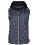 Damen Ladies' Knitted Hybrid Vest Light-melange/anthracite-melange 8679