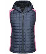 Damen Ladies' Knitted Hybrid Vest Pink-melange/anthracite-melange 8679