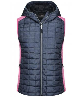 Damen Ladies' Knitted Hybrid Vest Pink-melange/anthracite-melange 8679