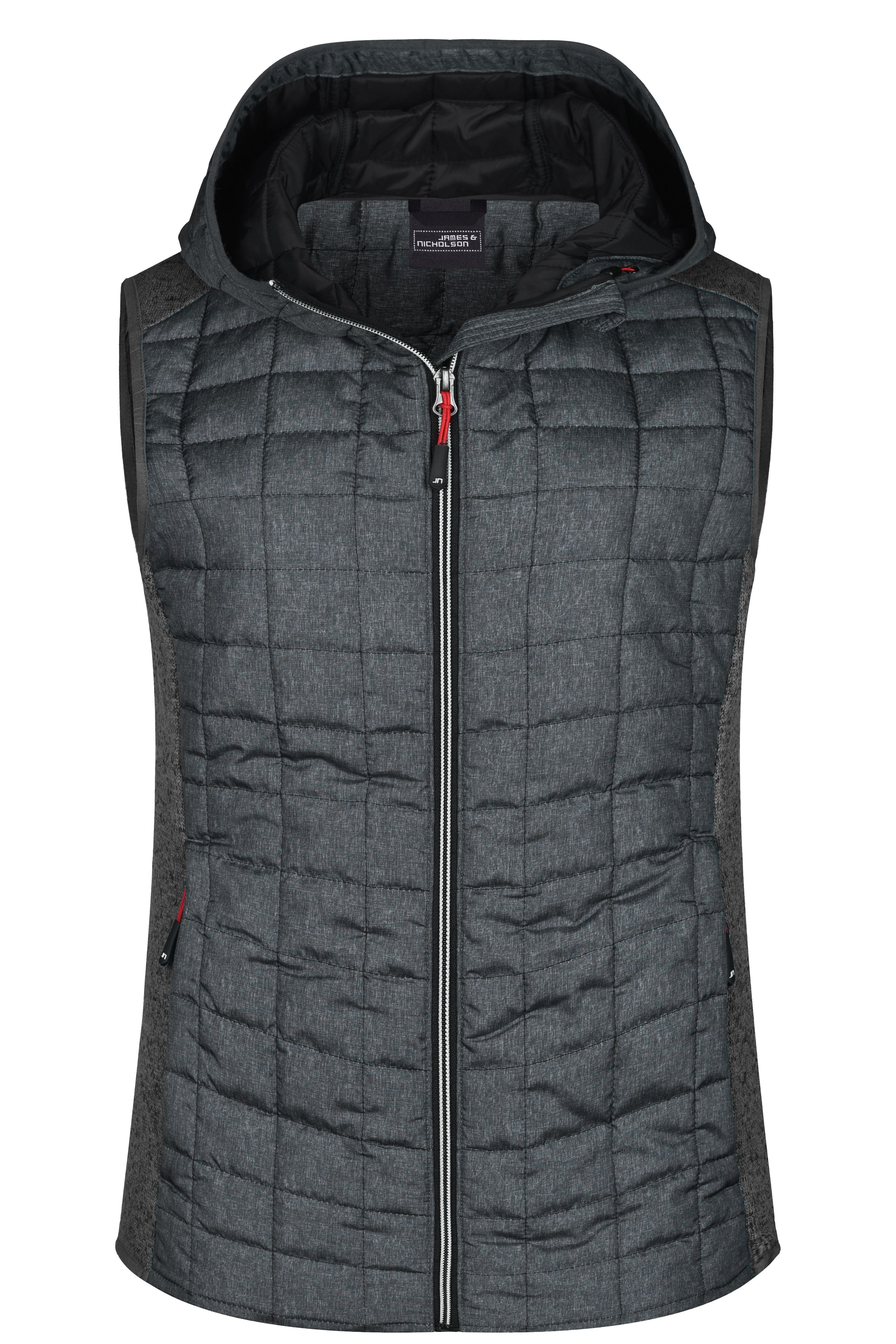 Ladies Ladies' Knitted Hybrid Vest Greymelange/anthracitemelangeDaiber