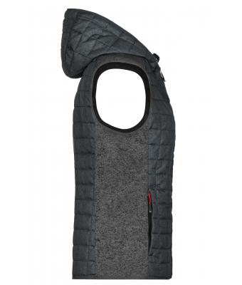Dames Ladies' Knitted Hybrid Vest Grijs-melange/antraciet-melange 8679