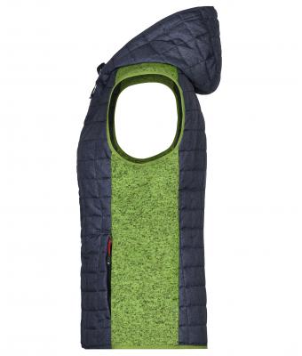 Dames Ladies' Knitted Hybrid Vest Kiwi-melange/antraciet-melange 8679