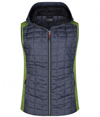 Dames Ladies' Knitted Hybrid Vest Kiwi-melange/antraciet-melange 8679