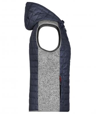Dames Ladies' Knitted Hybrid Vest Licht melange/antraciet-melange 8679