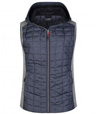 Dames Ladies' Knitted Hybrid Vest Licht melange/antraciet-melange 8679