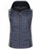 Dames Ladies' Knitted Hybrid Vest Licht melange/antraciet-melange 8679