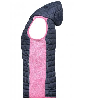 Dames Ladies' Knitted Hybrid Vest Roze/antraciet-melange 8679