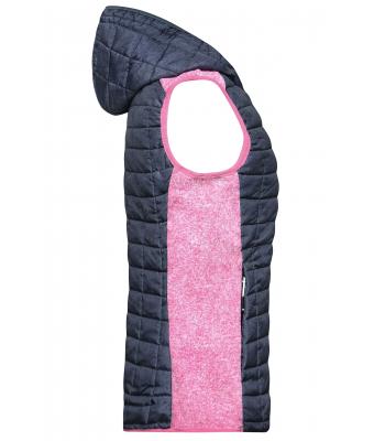 Dames Ladies' Knitted Hybrid Vest Roze/antraciet-melange 8679