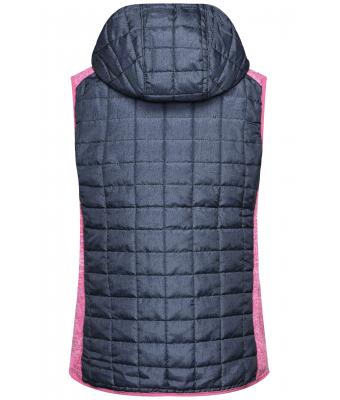 Dames Ladies' Knitted Hybrid Vest Roze/antraciet-melange 8679