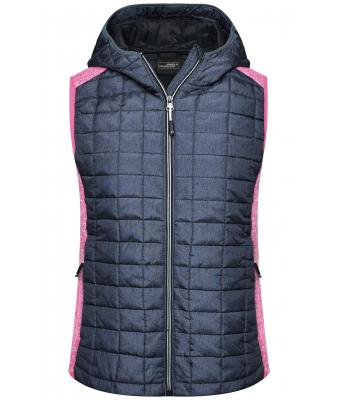Dames Ladies' Knitted Hybrid Vest Roze/antraciet-melange 8679