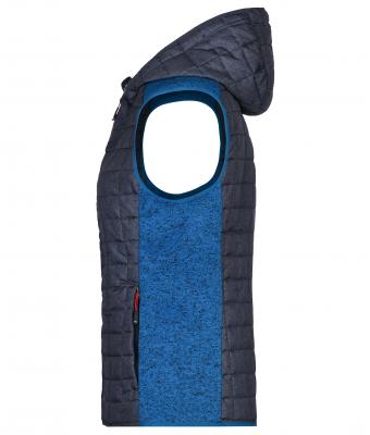 Dames Ladies' Knitted Hybrid Vest Royal-melange/antraciet-melange 8679