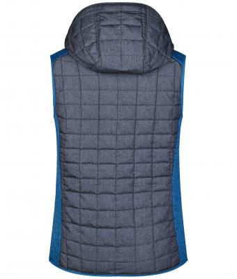 Dames Ladies' Knitted Hybrid Vest Royal-melange/antraciet-melange 8679