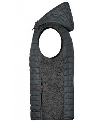 Herren Men's Knitted Hybrid Vest Grey-melange/anthracite-melange 8680