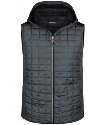 Men Men's Knitted Hybrid Vest Grey-melange/anthracite-melange 8680