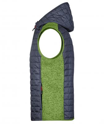 Heren Men's Knitted Hybrid Vest Kiwi-melange/antraciet-melange 8680