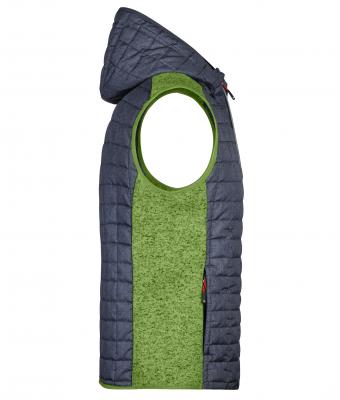 Heren Men's Knitted Hybrid Vest Kiwi-melange/antraciet-melange 8680